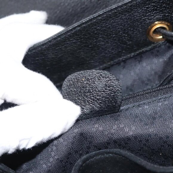 GUCCI Bamboo Backpack Suede Black Gold 003 2058 016 Auth BA5937 - Picture 2 of 15